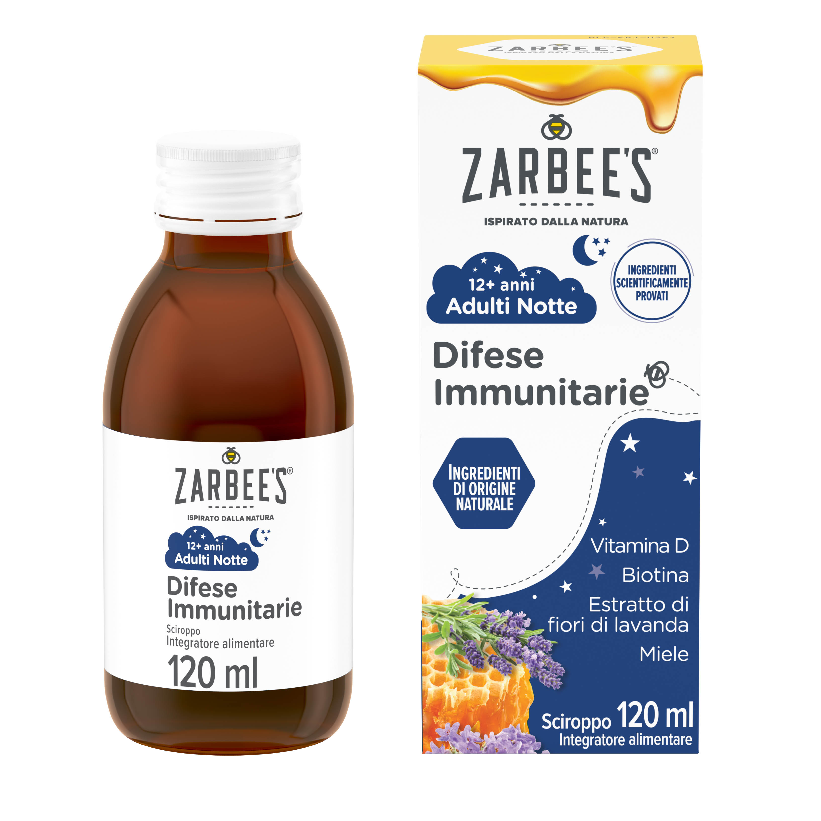 Zarbee's Sciroppo Notte Difese Immunitarie Adulti 120 ml, Multivitaminico per favorire rilassamento