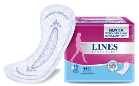 Lines Specialist Mini Plus  Assorbenti Piccole Perdite 16 Pezzi