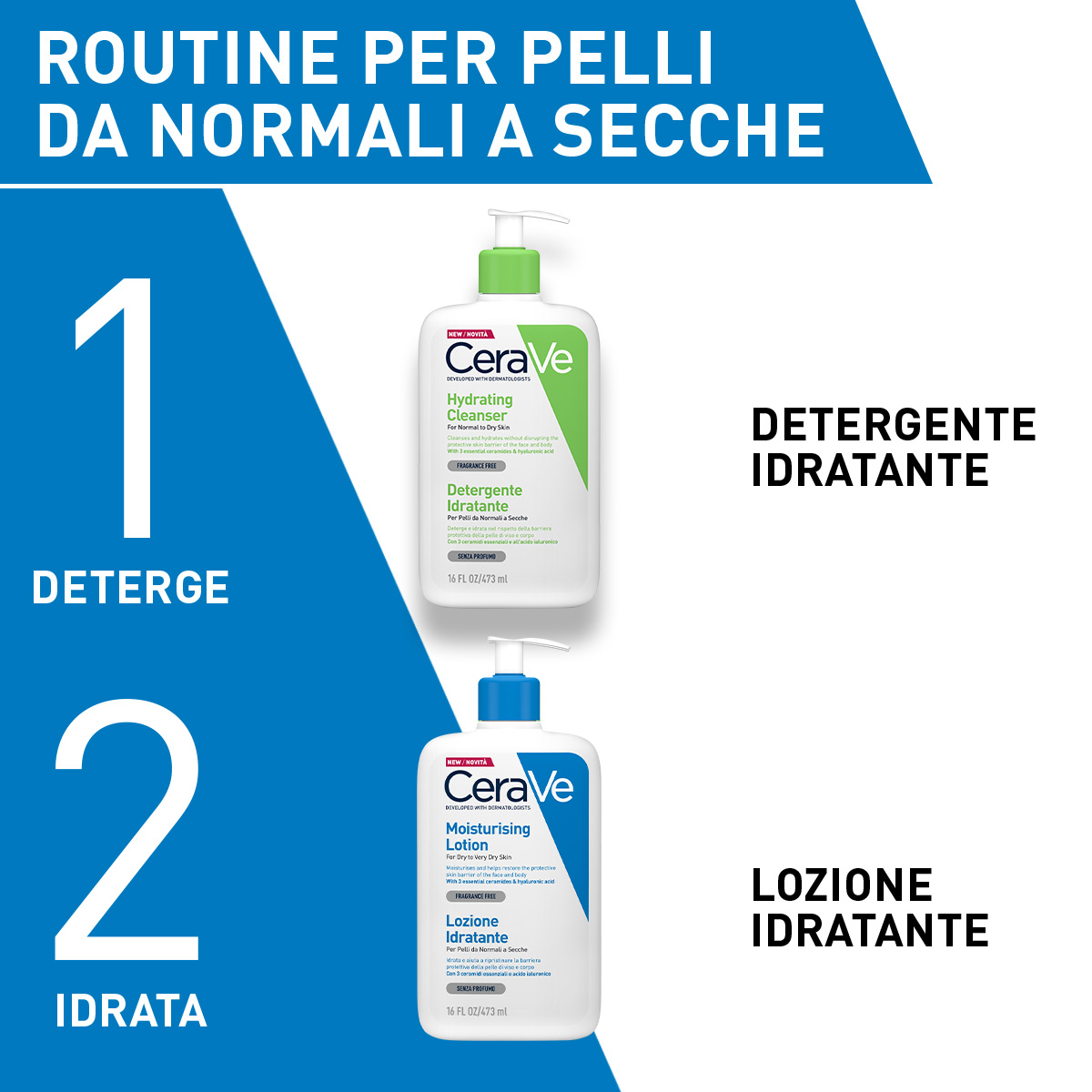 CeraVe Refill Lozione Idratante Corpo Per pelli da normali a secche per il corpo e il viso, 88 ml