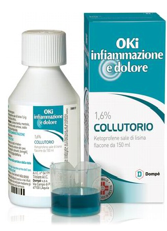 Oki Gola Infiammazione e Dolore - Collutorio con 1,6% di Ketoprofene - 150 ml