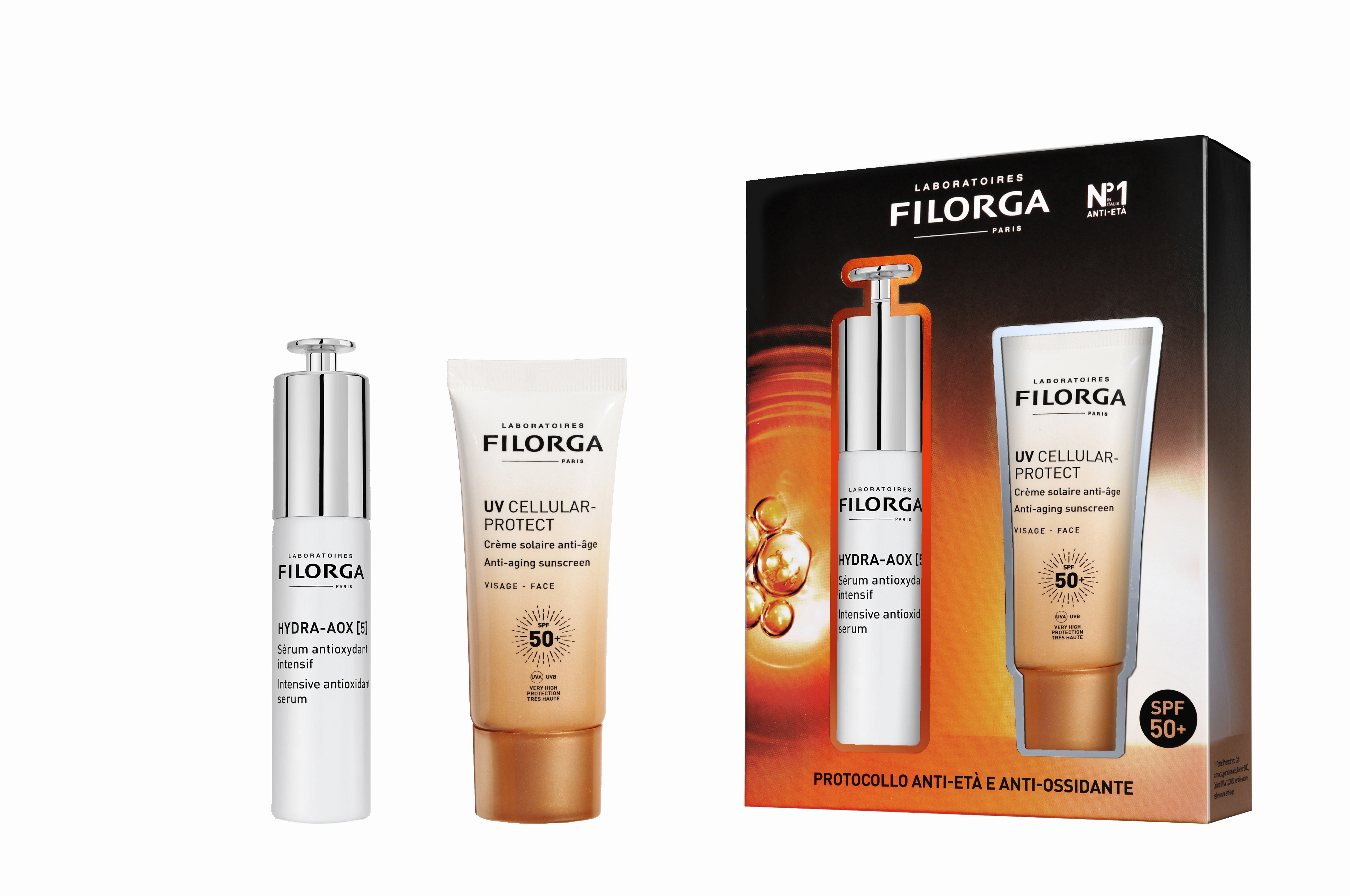 FILORGA COFANETTO SOLARE HYDRA-AOX [5] + UV CELLULAR PROTECT - anti-età e anti-ossidante 