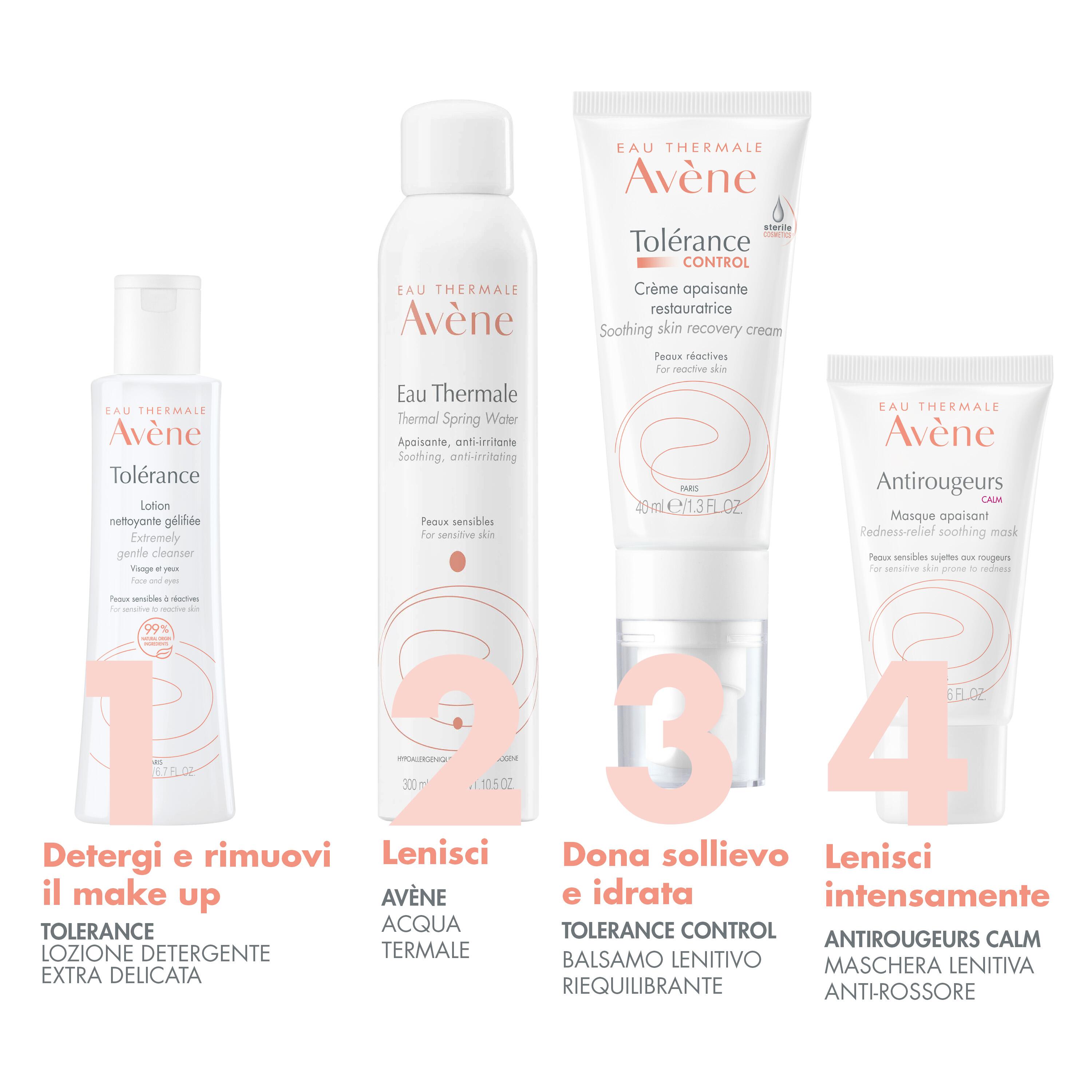 Avène Tolérance - Lozione Detergente Gel Per Pelle Sensibile E Reattiva Viso, Occhi E Labbra 400 ml