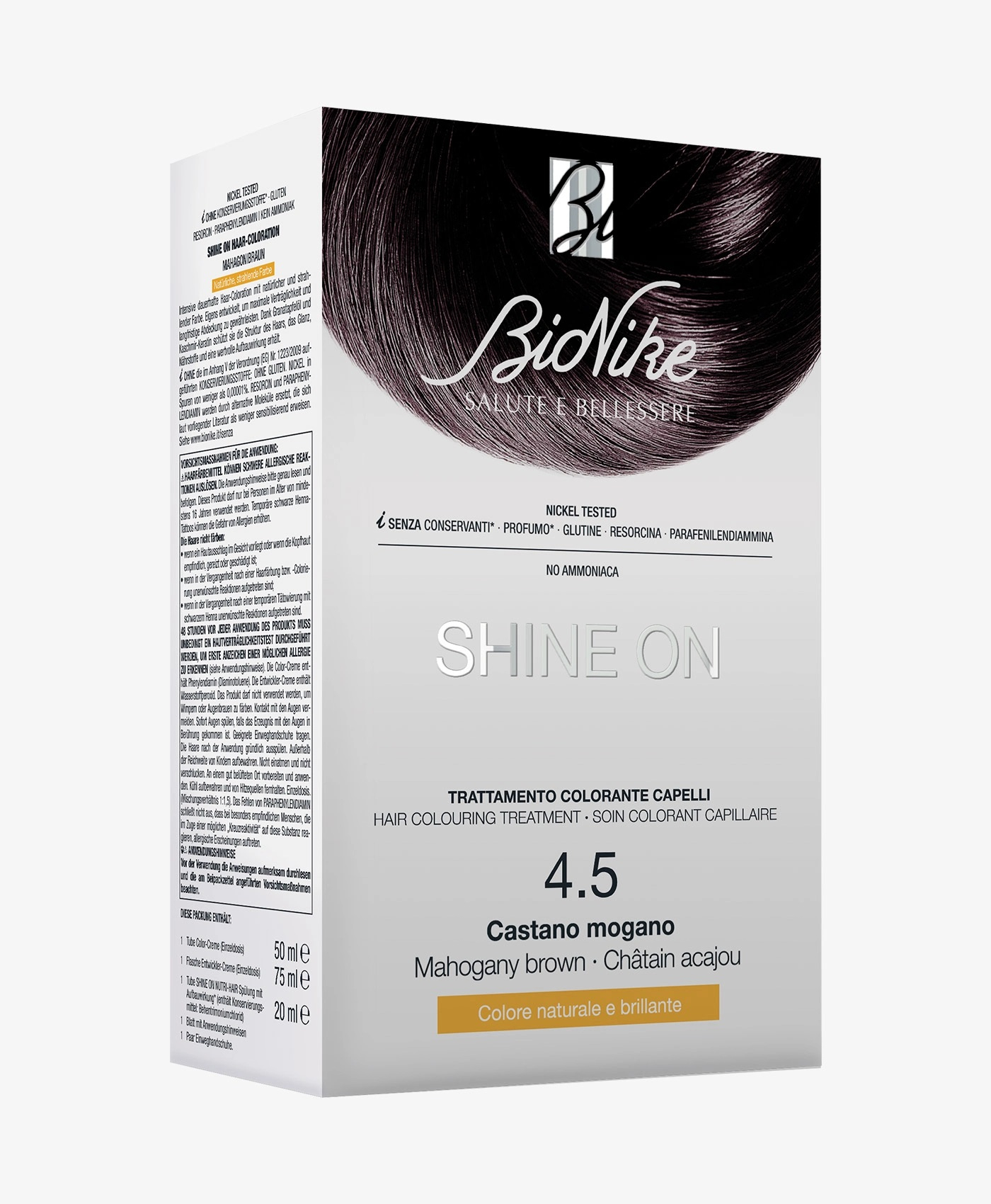 Bionike Shine-On 4.5 Castano Mogano Trattamento Colorante Capelli