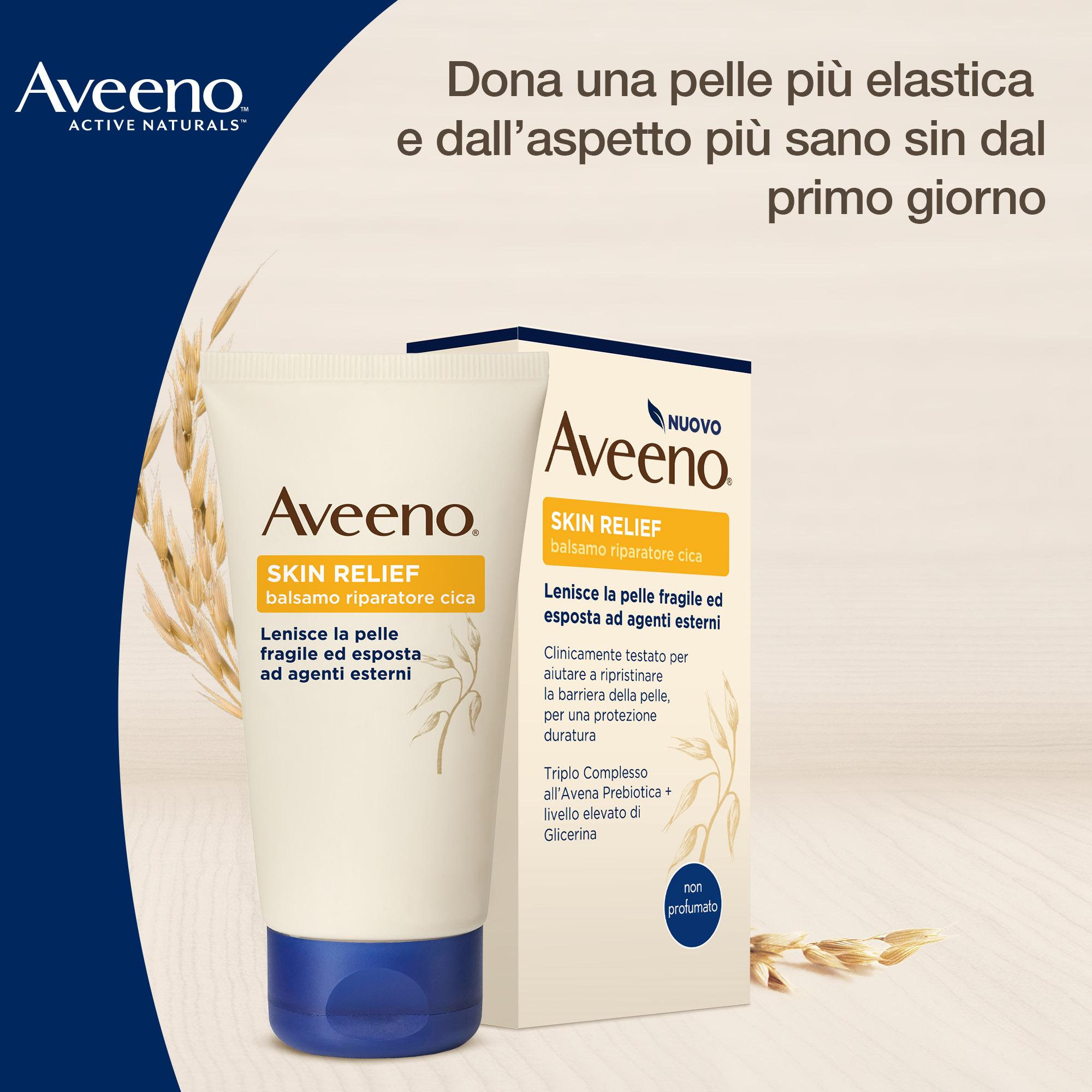 Aveeno, Balsamo Riparatore Lenitivo Cica, Skin Relief, Pelle da Secca a Molto Secca, 50ml