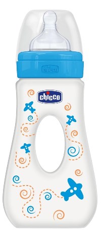 Chicco Biberon Benessere Passeggio Con Tettarella In Silicone Boy +4m 240 ml