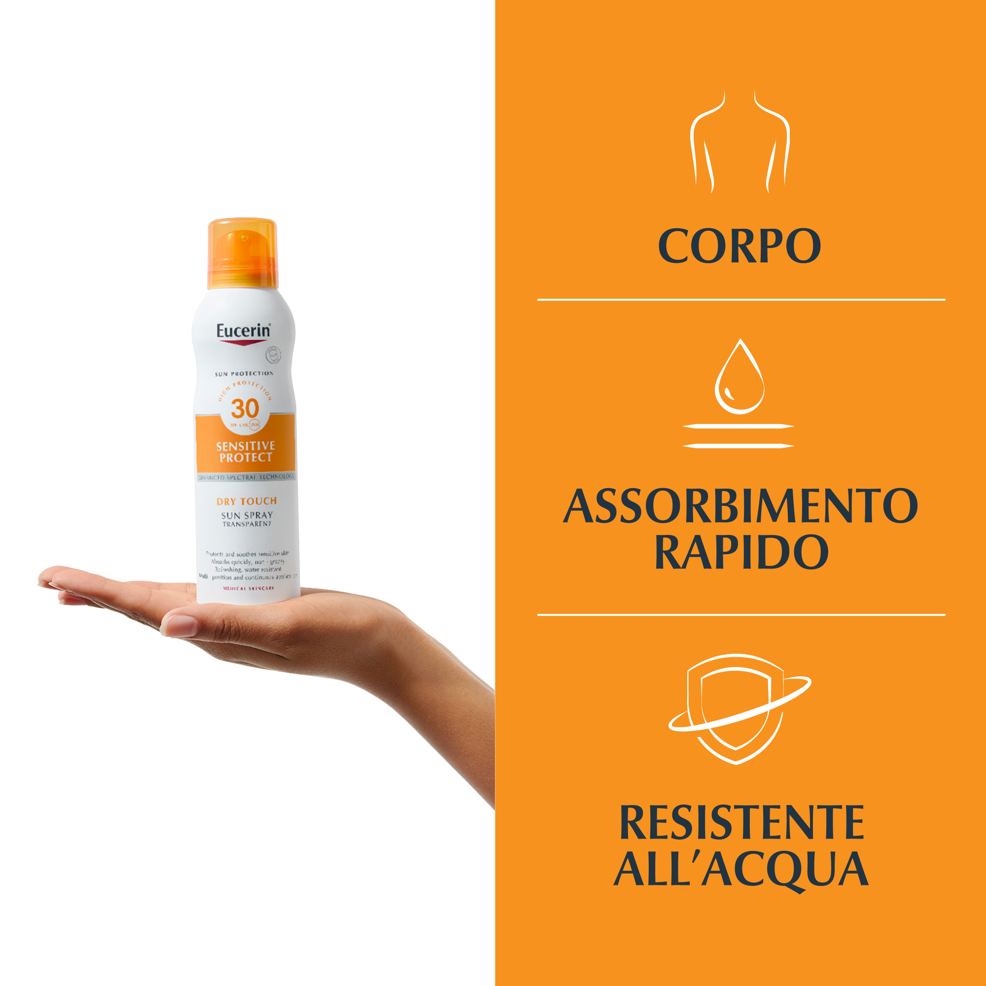 Eucerin Sun Spray Solare Corpo Tocco Secco SPF30 200mL