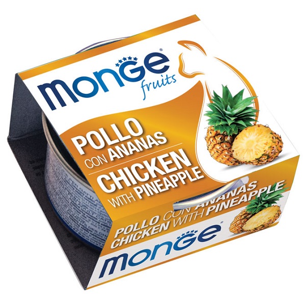 MONGE FRUITS POLLO C/ANANAS80G