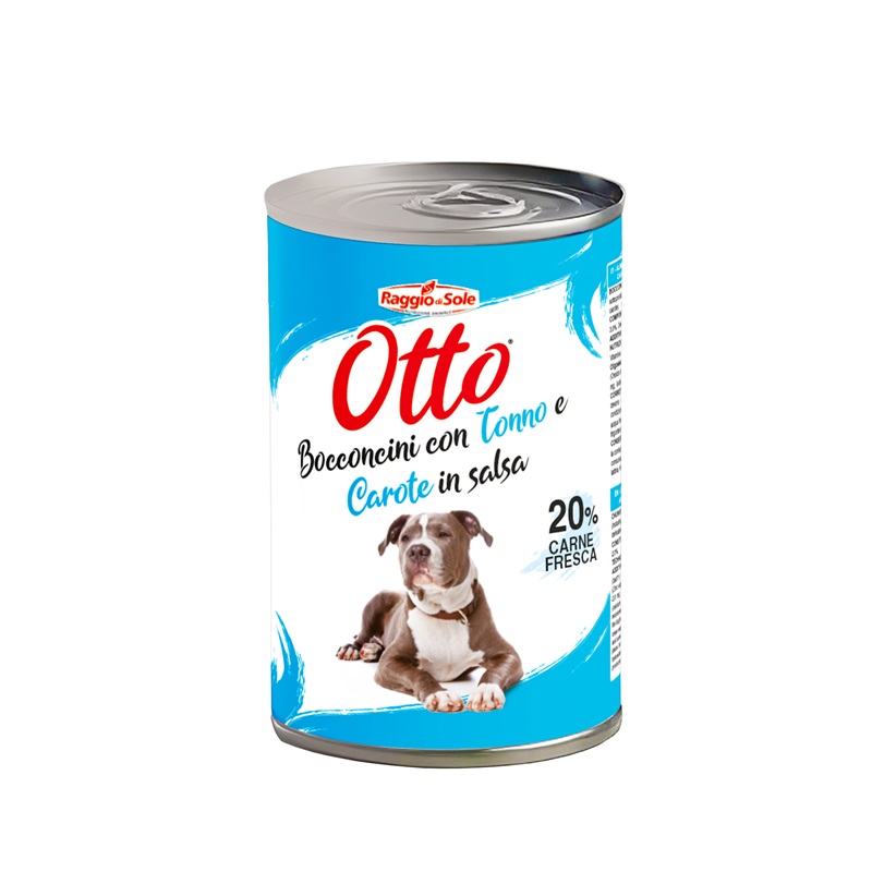 RAGGIO DI SOLE OTTO CANE BOCCONI SALSA TONNO CAROTE 1,25KG (lattina)