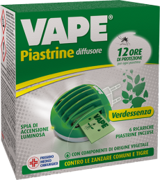 Vape Elettroemanatore Per Piastrine + 6  Piastrine Per Zanzare Verdessenza