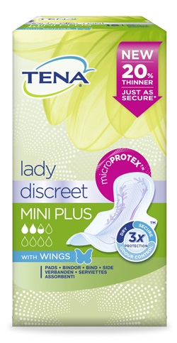 Tena Lady Discreet Mini Plus  Assorbenti Con Ali 16 Pezzi