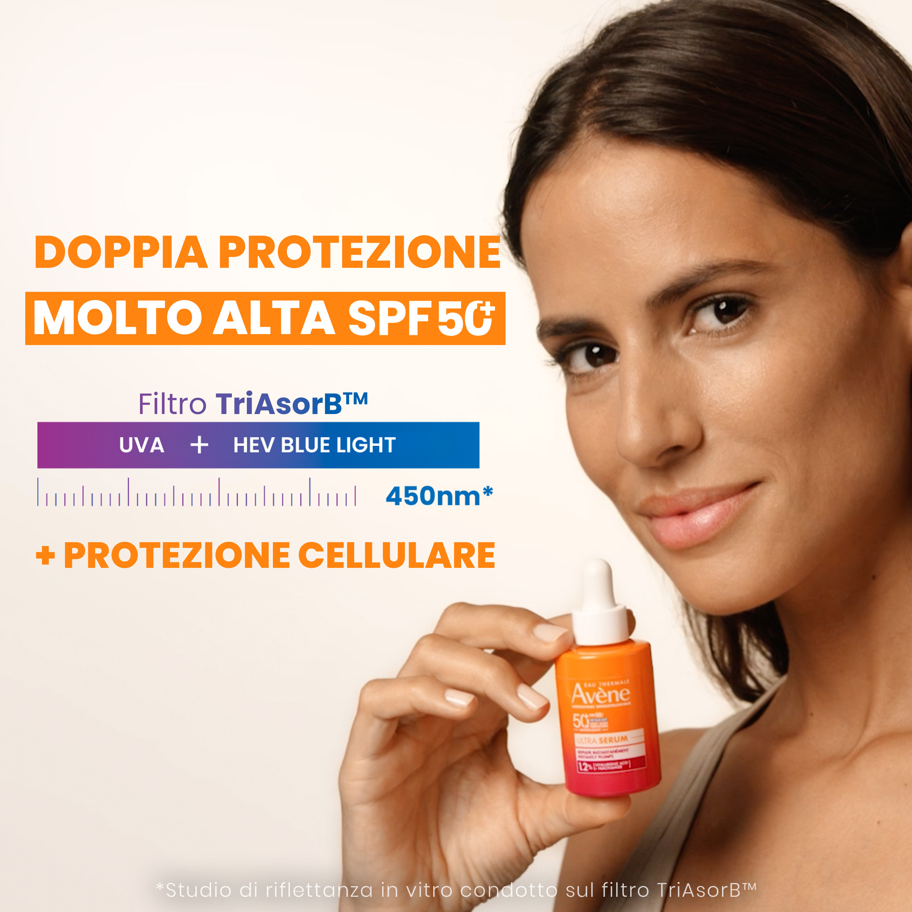 Avène Eau Thermale Ultra Siero SPF50+ Rimpolpante - Protezione Solare Molto Alta Viso 30 ml