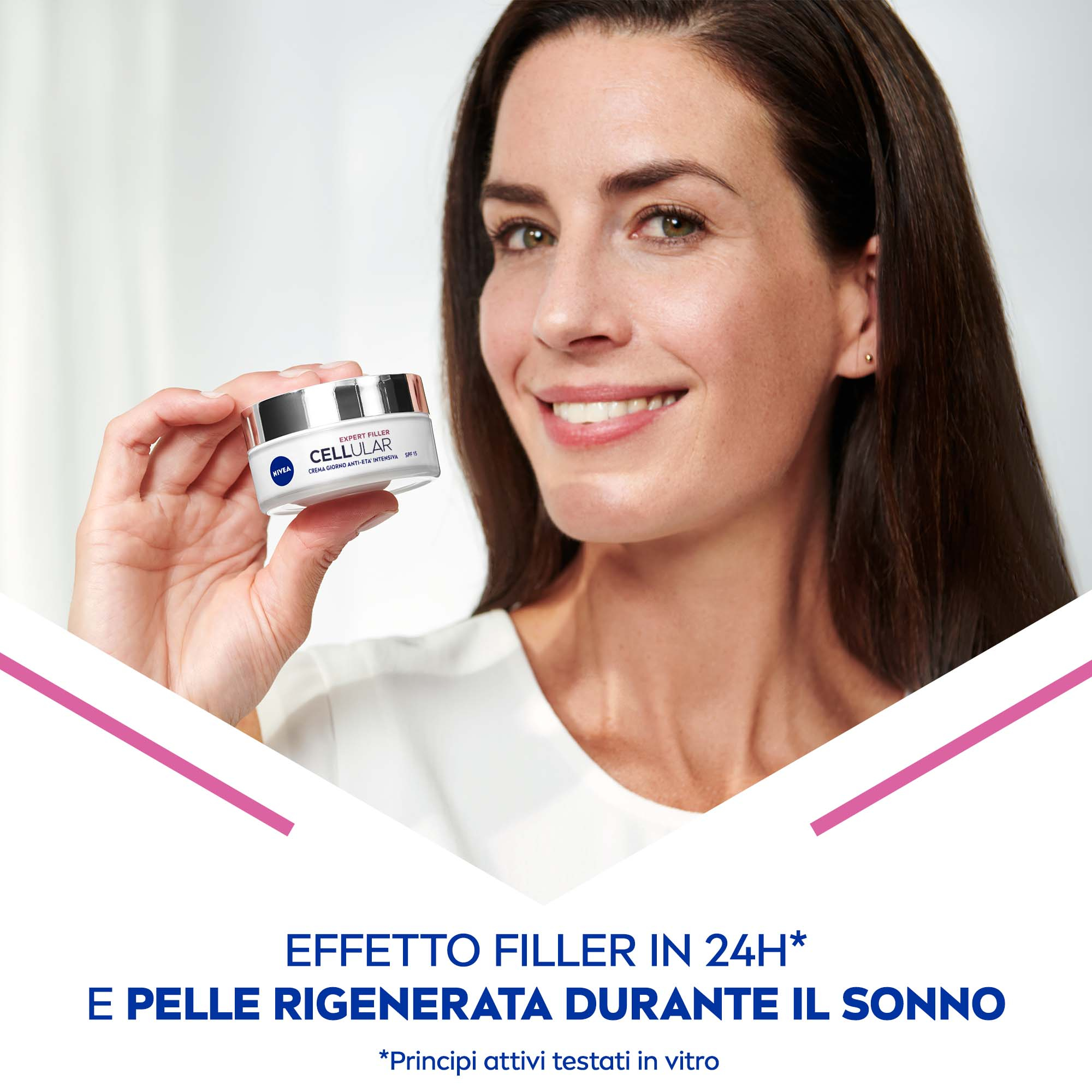 Nivea Cellular Expert Filler Crema Giorno Anti-Età Intensiva SPF15 50 ml, Crema viso antirughe donna