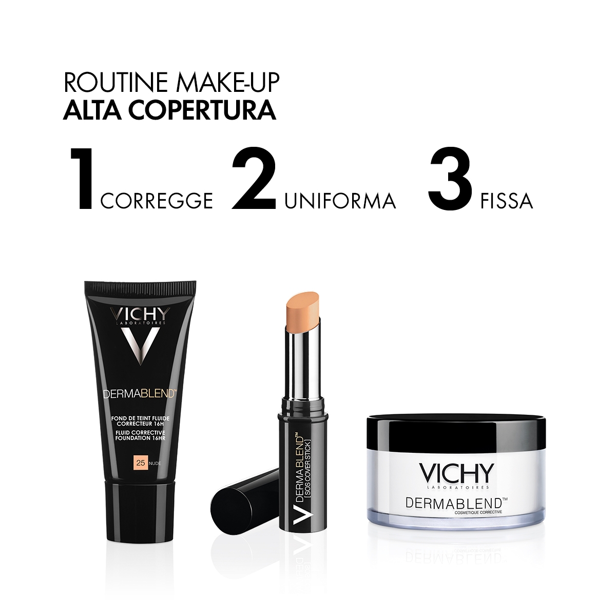 Vichy Dermablend Fondotinta Correttore Fluido 16h tonalità 25 - 30 ml correttore fino a 16 ore