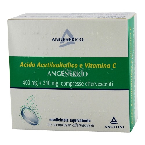 Acido Acetilsalicilico e Vitamina C Angelini - 20 compresse effervescenti - 400 mg + 240 mg