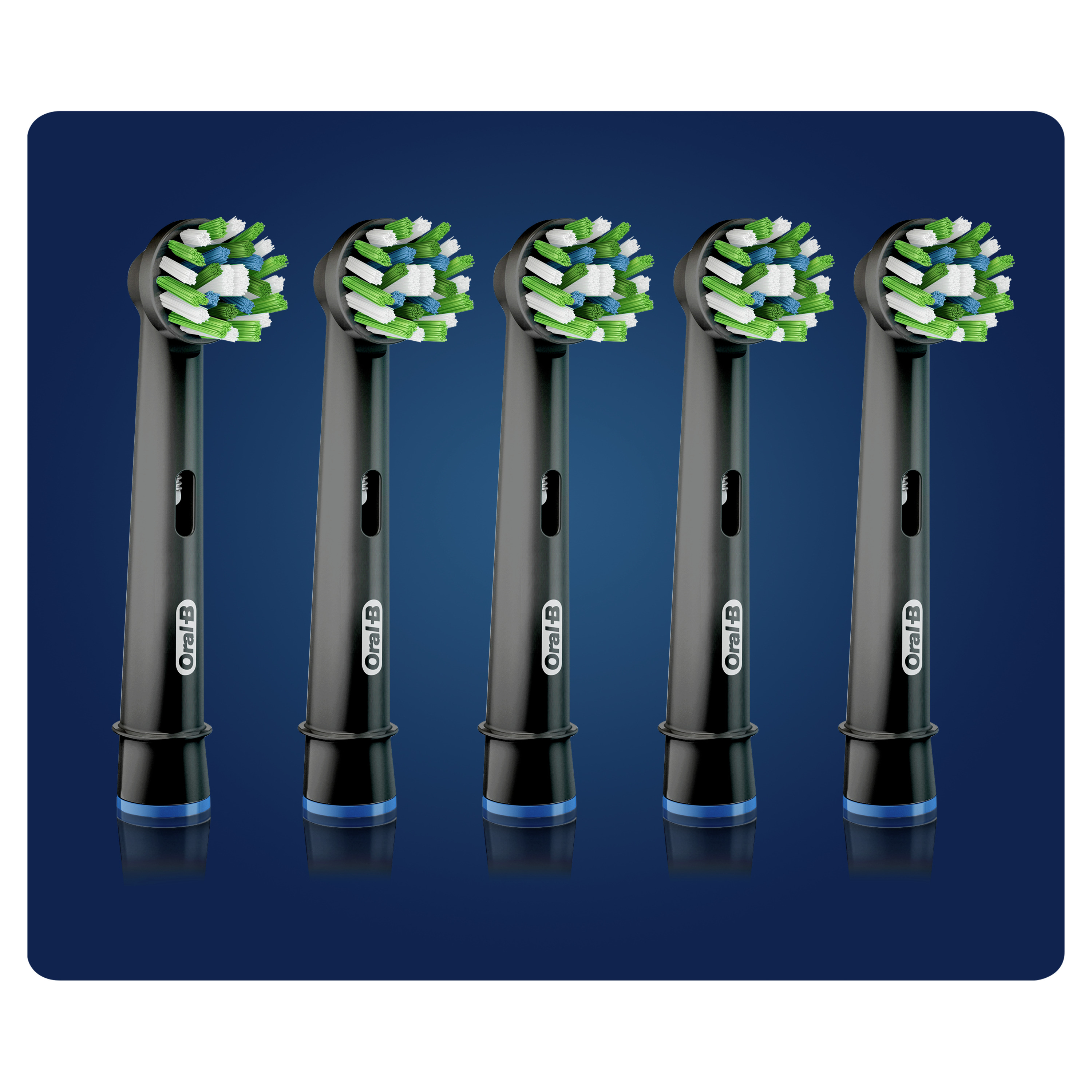 Oral-B CrossAction Testine Di Ricambio Edizione Nera Con Tecnologia CleanMaximiser, Confezione Da 5 Pezzi