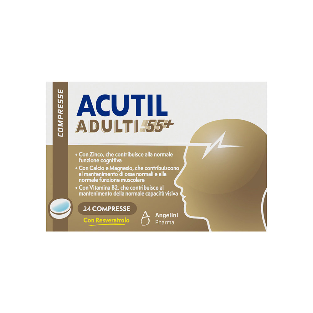 Acutil Adult 55+ - Integratore Integratore Per Mente, Ossa E Muscoli 24 Compresse
