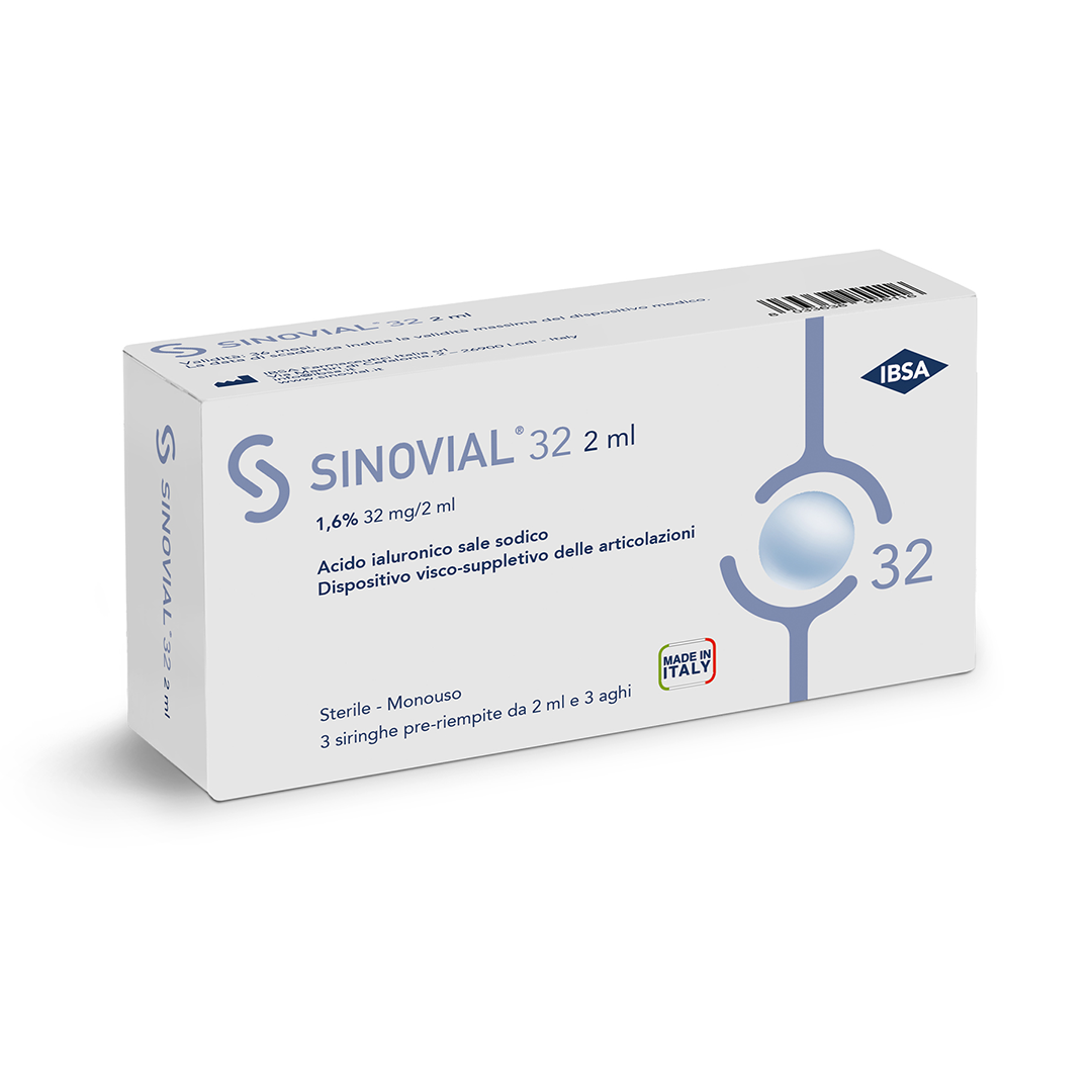 Sinovial Forte - Siringa preriempita a base di Acido Ialuronico sale sodico 1,6% - 32 mg/2 ml - 3 pezzi - 3 siringhe