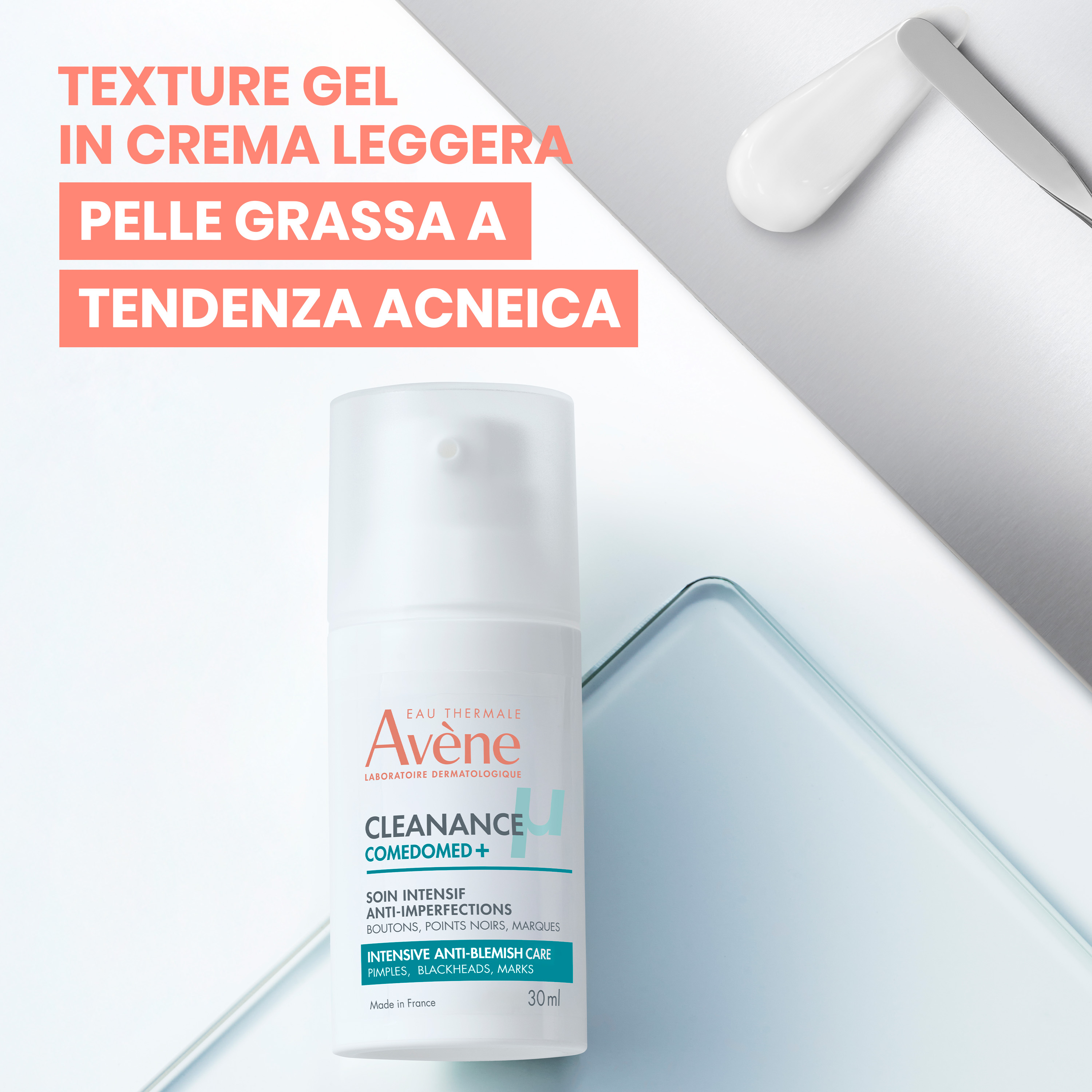 Eau Thermale Avène Cleanance Comedomed+ Trattamento Intensivo Quotidiano Anti-Imperfezioni, contrasta imperfezioni, punti neri e segni residui, Efficacia visibile in 5h, Pelle grassa a tendenza acneica, 30ml 