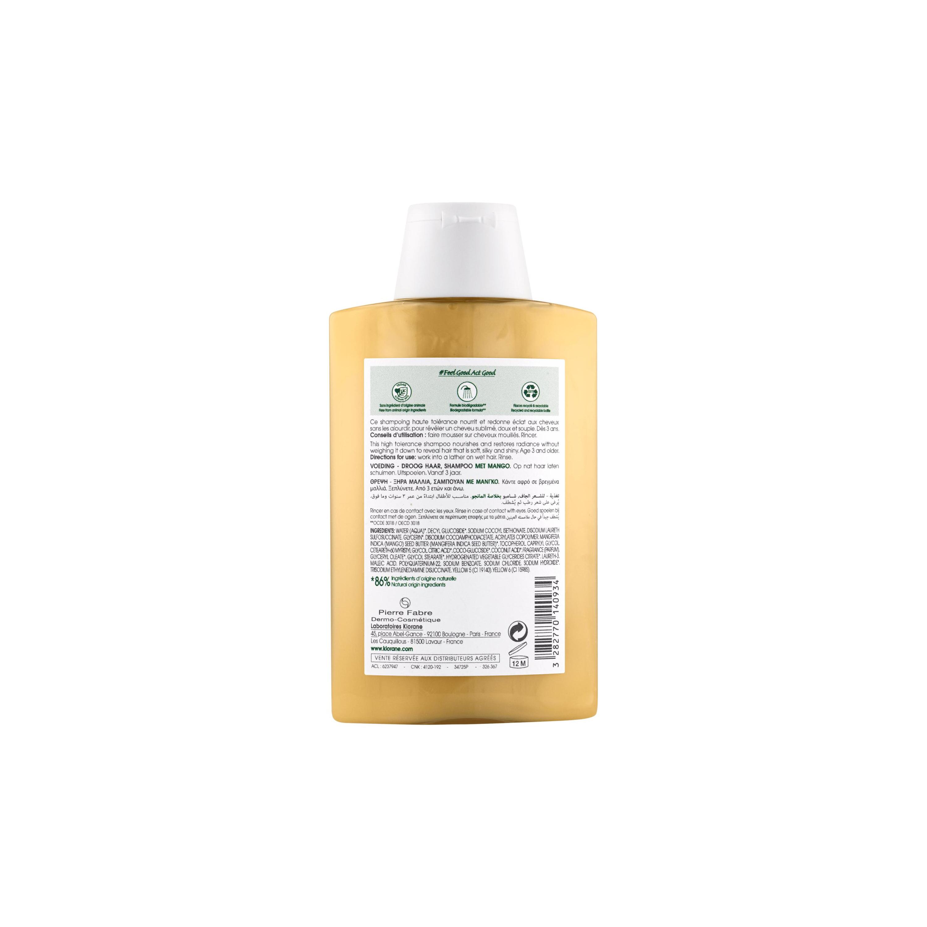 Klorane - Shampoo Nutritivo Al Mango Per Capelli Secchi 200 ml