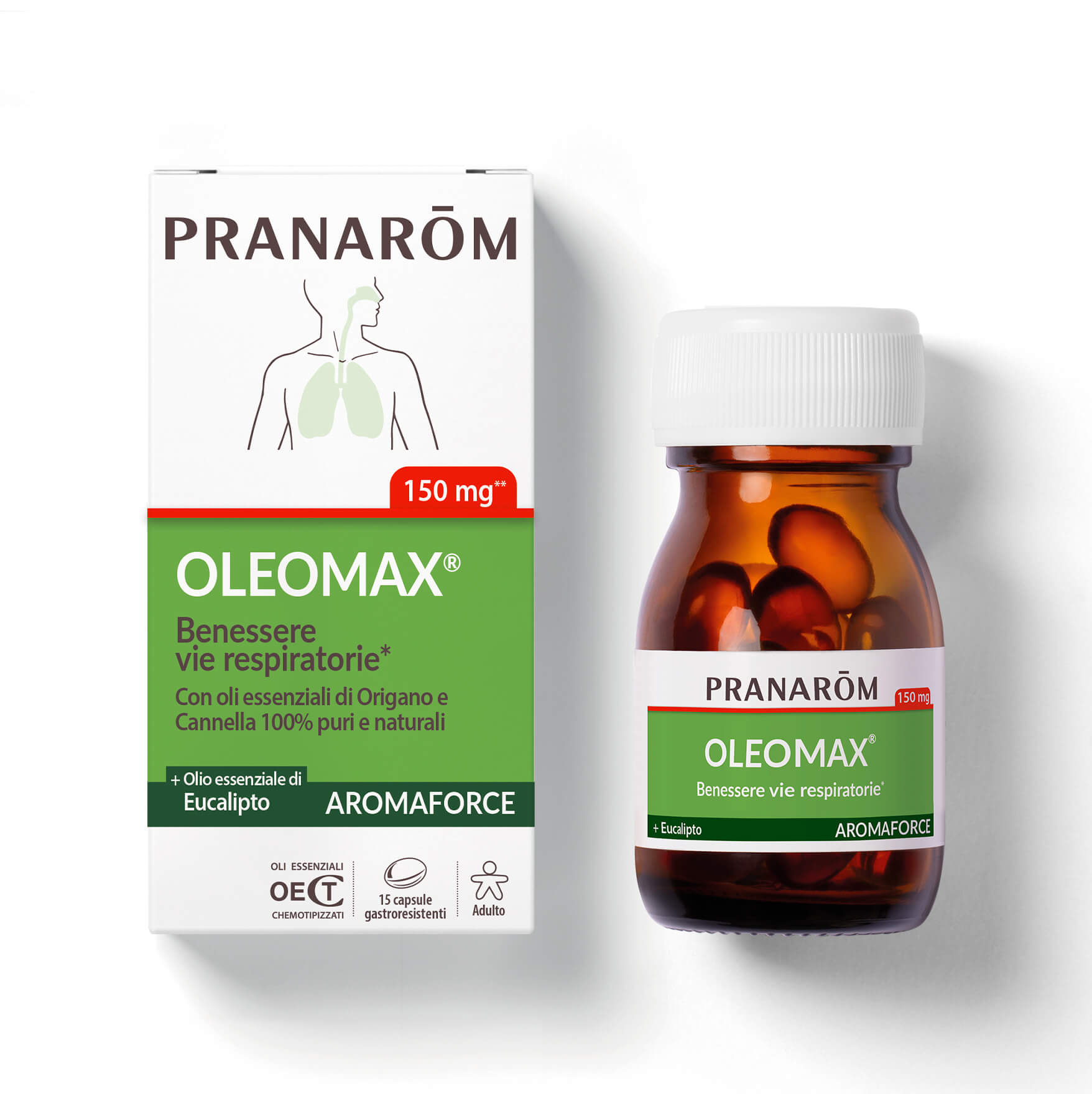 Pranarom Aromaforce - Oleomax 15 Capsule Per Il Benessere Delle Vie Respiratorie