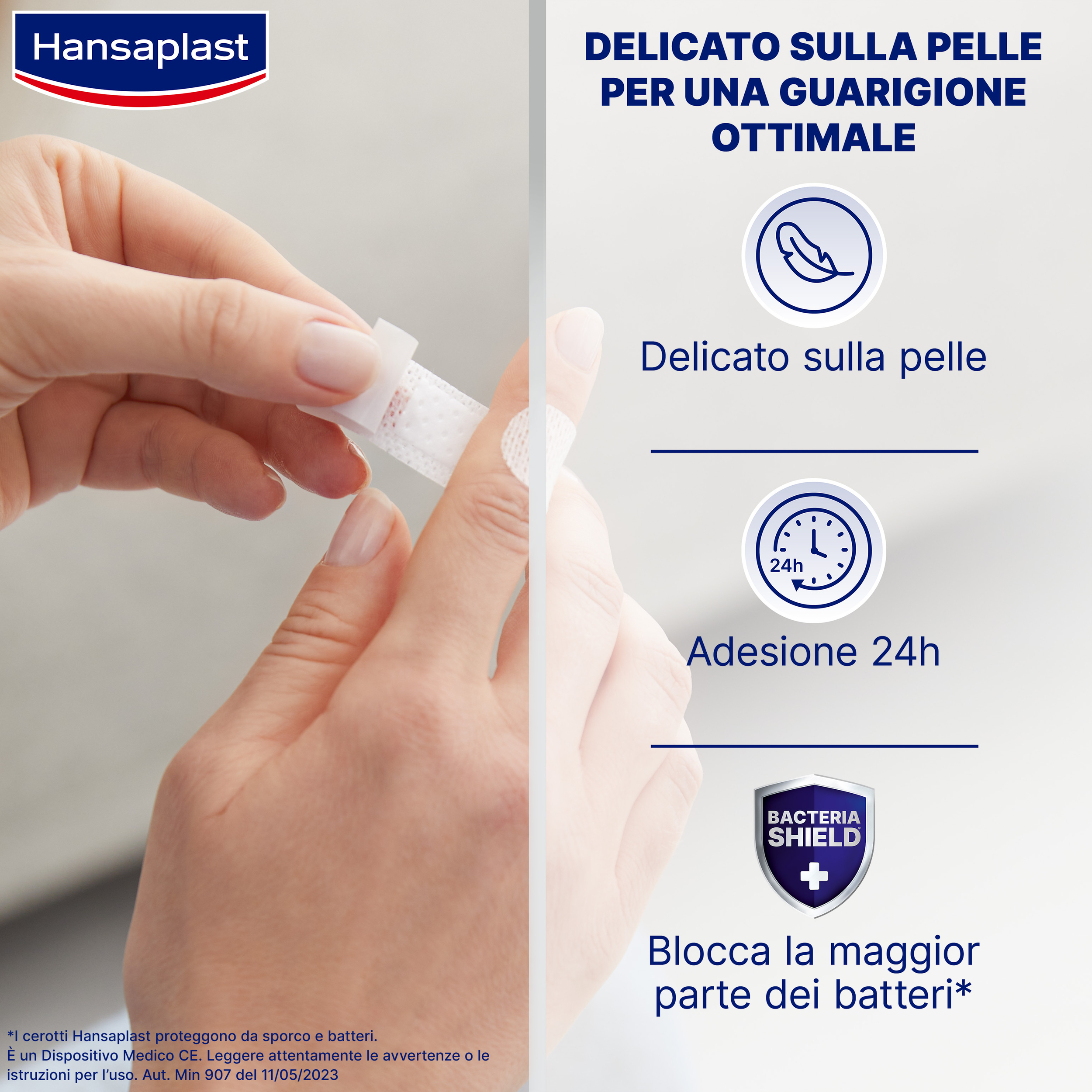 Hansaplast Cerotti Sensitive, Cerotti delicati per pelli sensibili, 20 pezzi in 2 formati