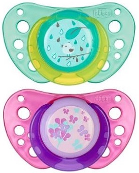 Chicco Physio Air Succhietto Caucciu Girl +12m 2 Pezzi