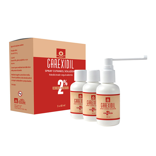 CAREXIDIL Soluzione Cutanea 2% 3 flaconi 60ml