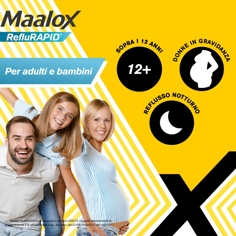 Maalox Reflurapid blocca il reflusso, riduce il bruciore, 40 cpr