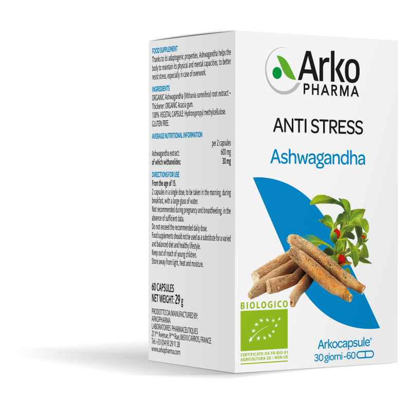 Arkocapsule ASHWAGANDHA Integratore BIO 60 capsule
