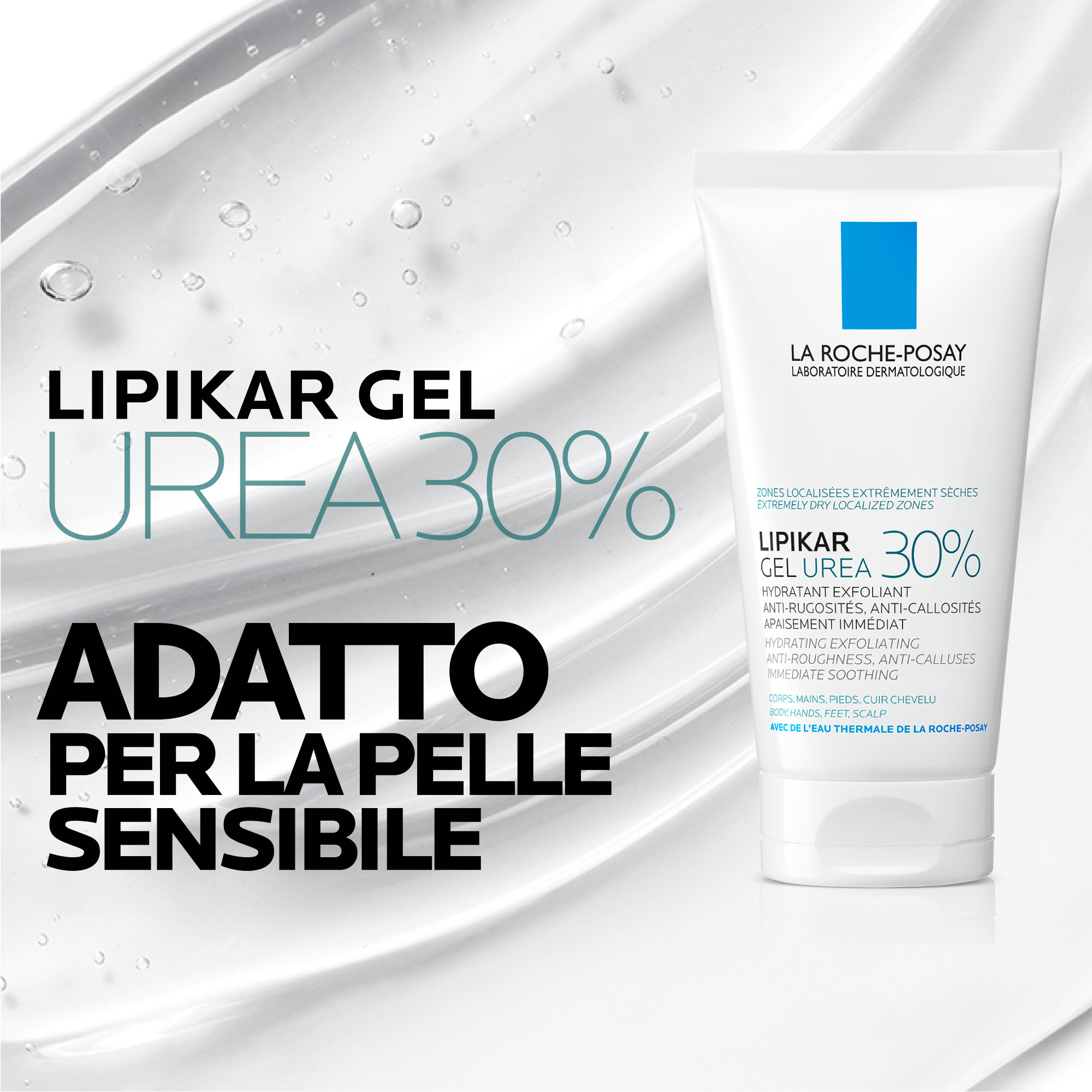 La Roche-Posay Lipikar Gel Urea 30% idratante esfoliante con Urea 30% e Niacinamide 50ml