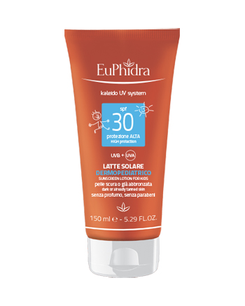 EUPHIDRA KALEIDO UVSYSTEM Latte solare dermopediatrico SPF30 Tubo da 150 ml