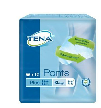 TENA Pants Plus - Mutandine assorbenti per perdite urinarie Taglia XL 12 Pezzi