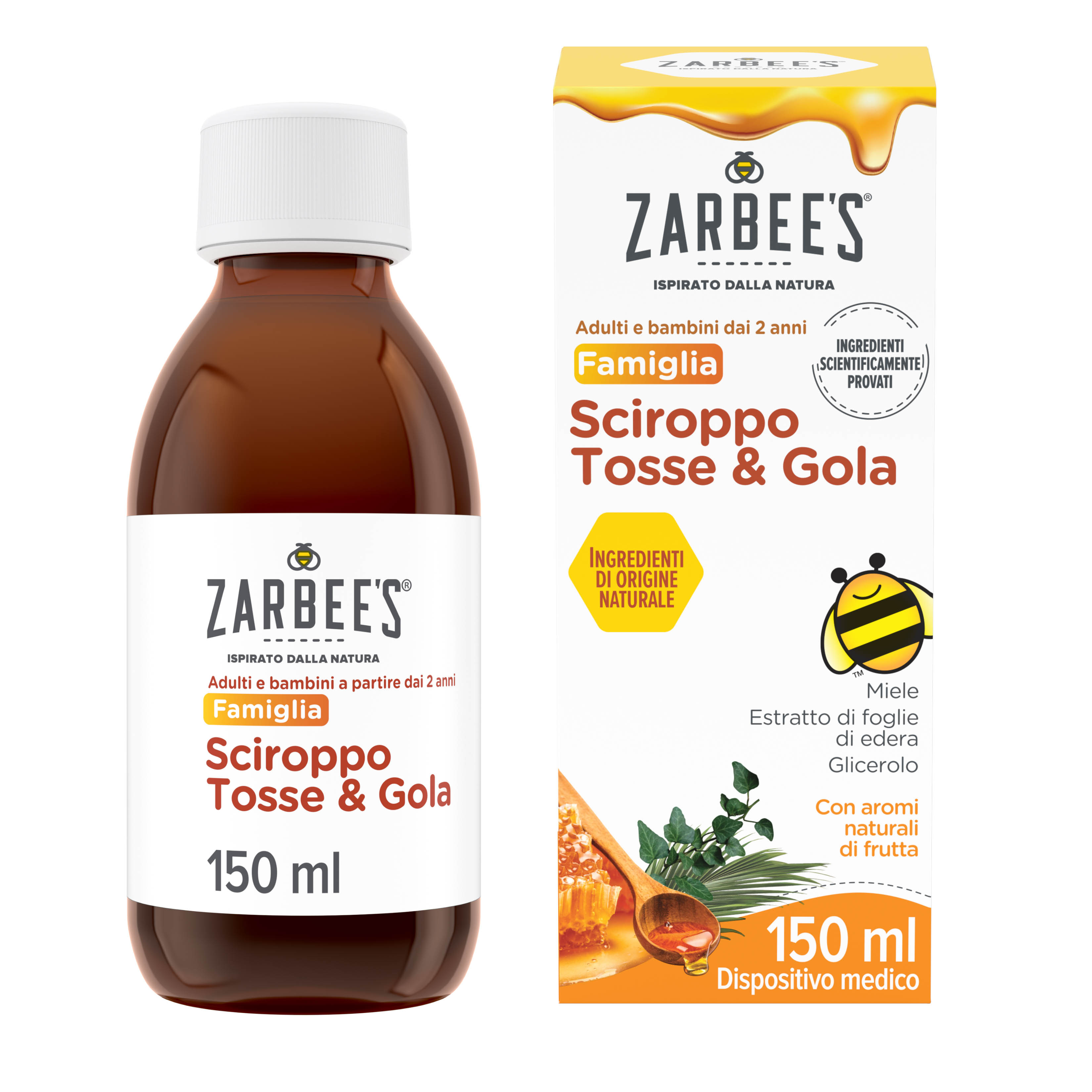 Zarbee's Sciroppo Tosse & Gola 150 ml, Sciroppo tosse  adulti e bambini a partire dai 2 anni