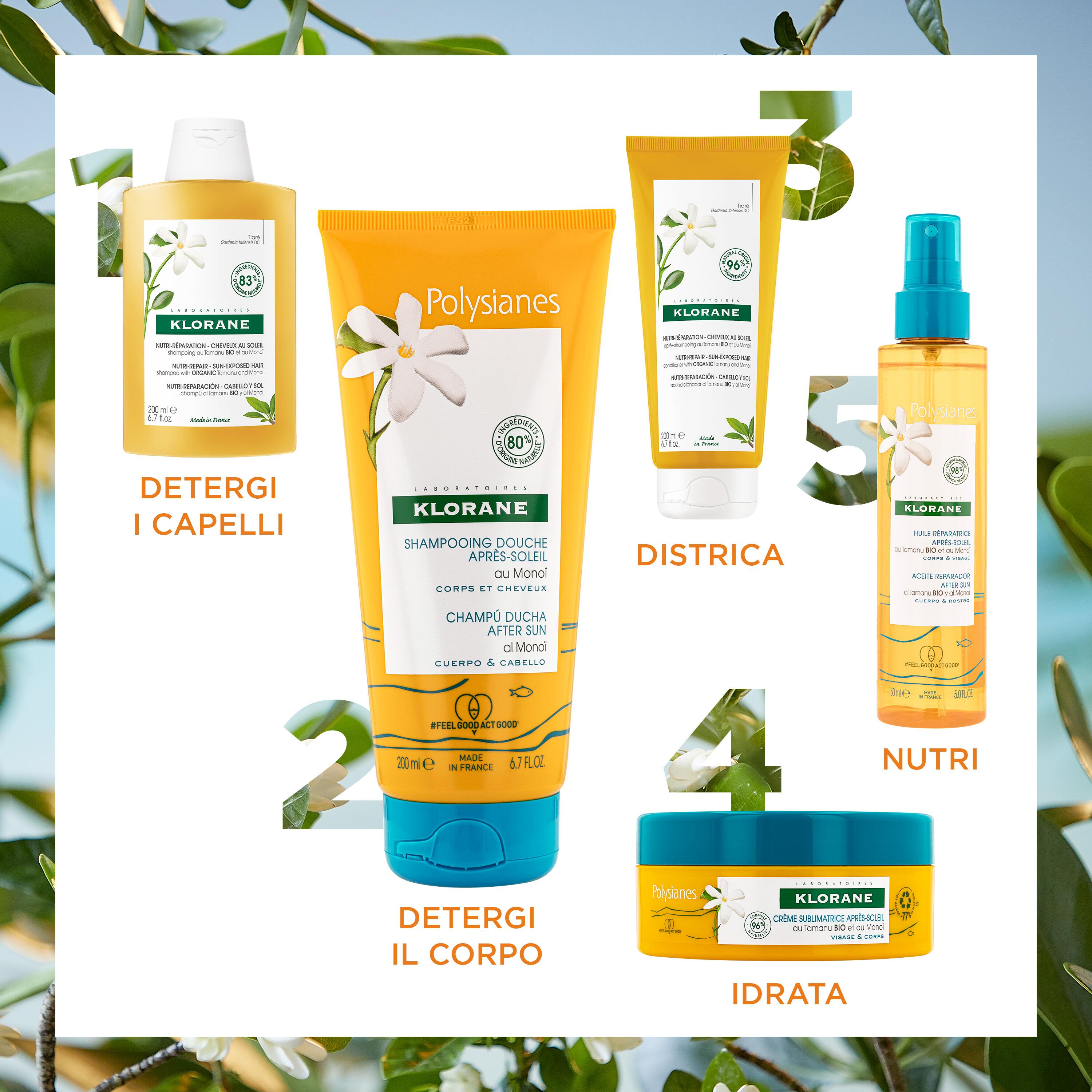 Klorane - Olio Ristrutturante Doposole Con Tamanu Bio E Monoï Viso E Corpo 150 ml