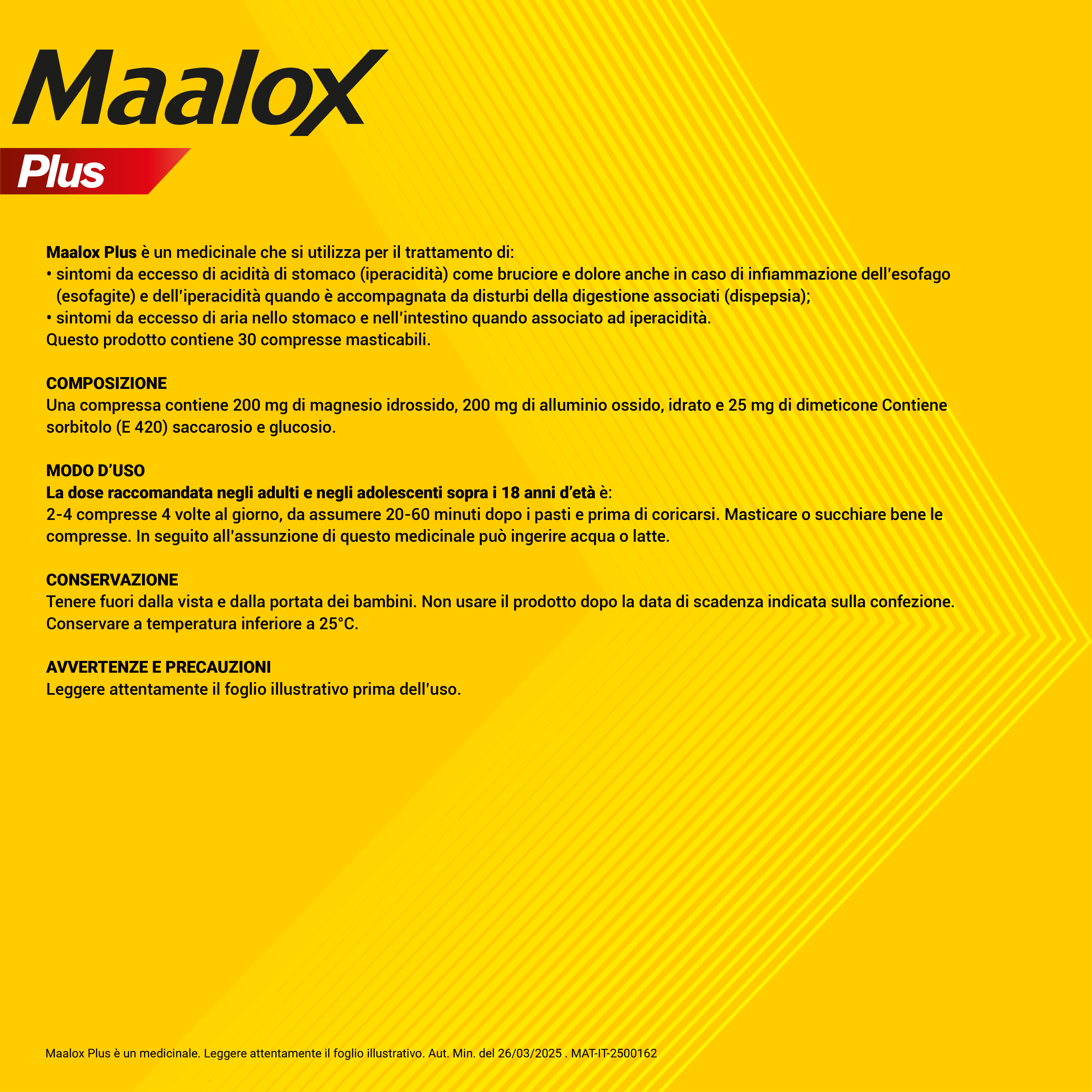 Maalox Plus azione rapida contro bruciore e acidità di stomaco, 30 cpr