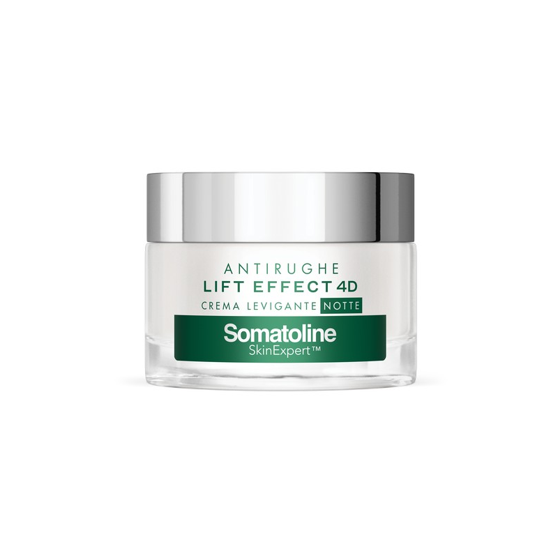 Somatoline SkinExpert, Lift Effect 4D Crema Levigante Notte, Trattamento Viso   Anti-età,  Acido Ialuronico   50ml
