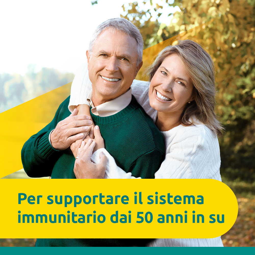 Supradyn Difese 50+ Integratore Multivitaminico  con Vitamina B12, Zinco, Niacina e Probiotici, per il Sistema Immunitario, Gusto Caramello, 10 Flaconcini da 10 ml