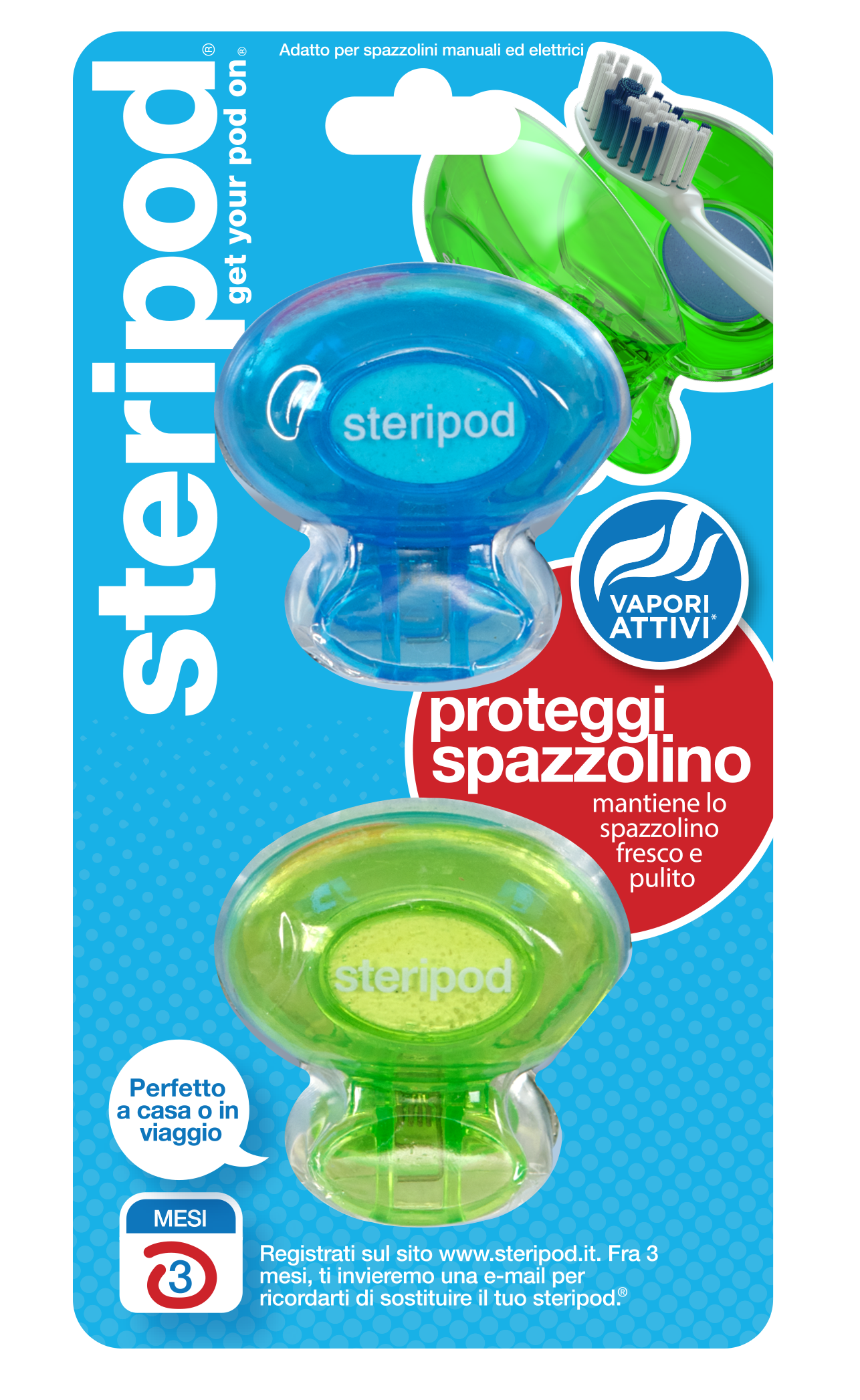 Steripod Proteggi Spazzolino 2 Pezzi