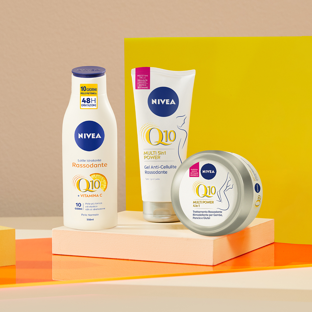 Nivea Q10 Multipower 4in1 Crema Corpo Rassodante 300 ml, Crema rassodante pancia, fianchi e glutei
