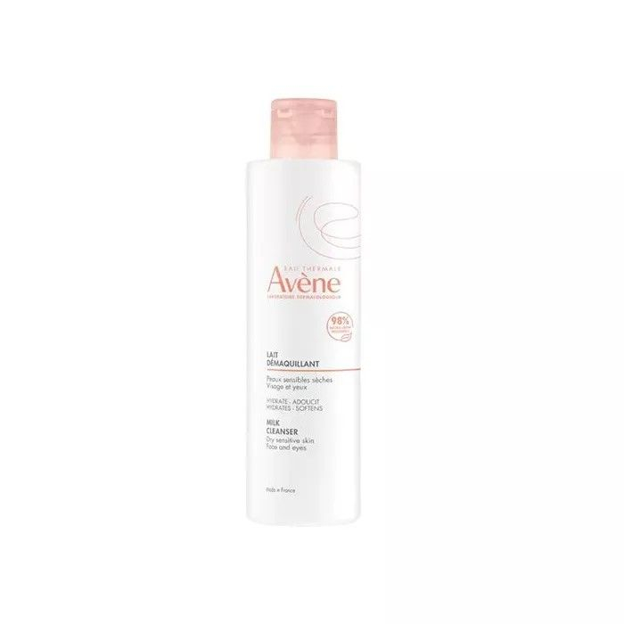 Eau Thermale Avène Latte detergente, strucca e idrata, con Acqua termale, Pelle sensibile secca e molto secca, 200ml 