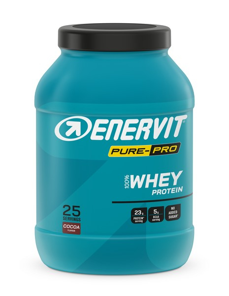 Enervit Pure Pro 100% Whey Protein Concentrate - Cacao - Barattolo da 750 g - 25 porzioni