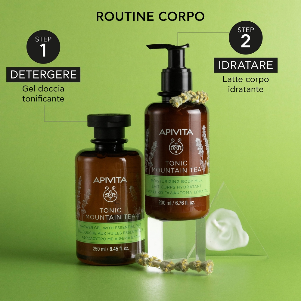 Apivita Latte Corpo Idratante Tonic Mountai Tea al Tè di Montagna 200ml