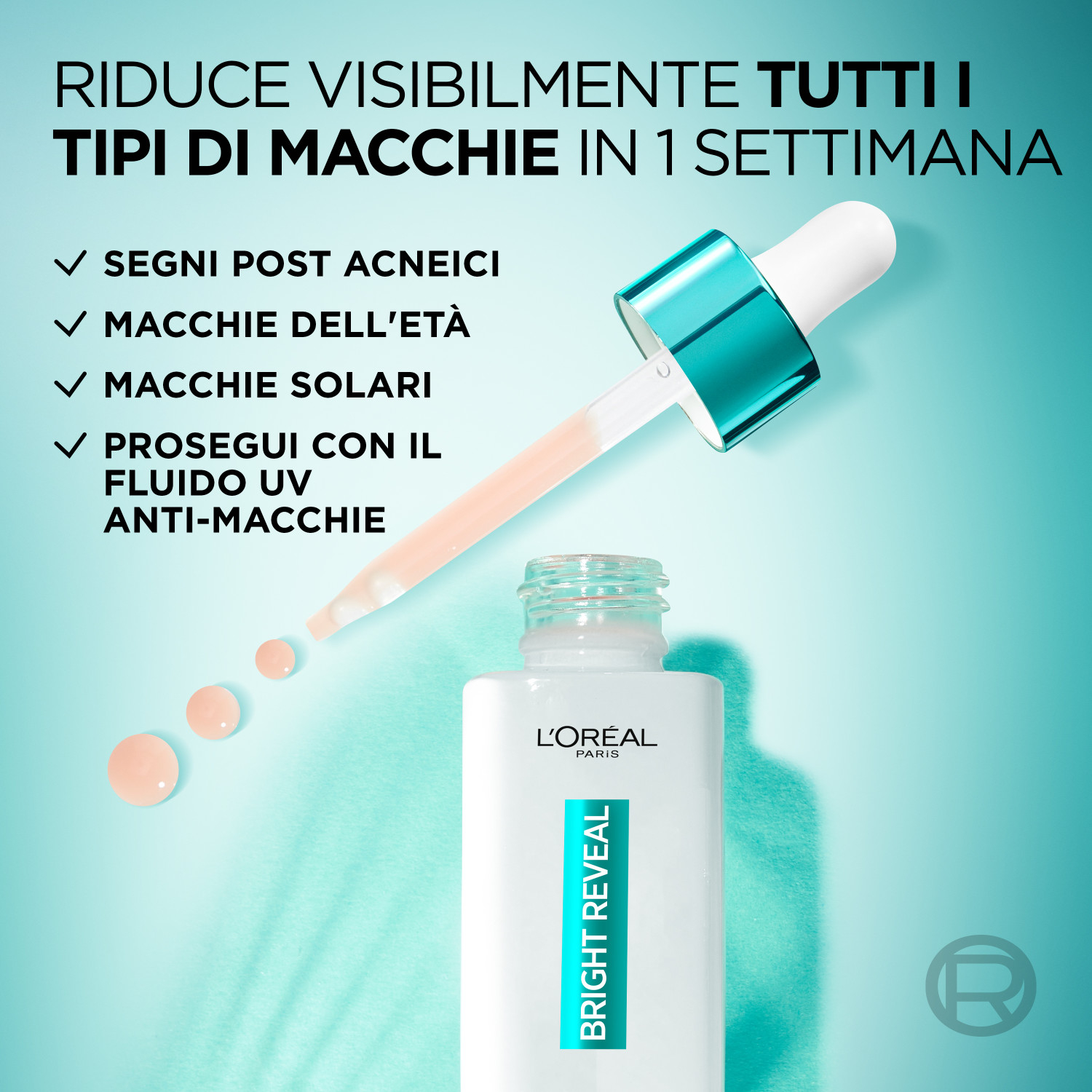 L'Oréal Paris Bright Reveal Siero Anti-Macchie 10% [Niacinamide + Acido Ammino-Solfonico], 30 ml