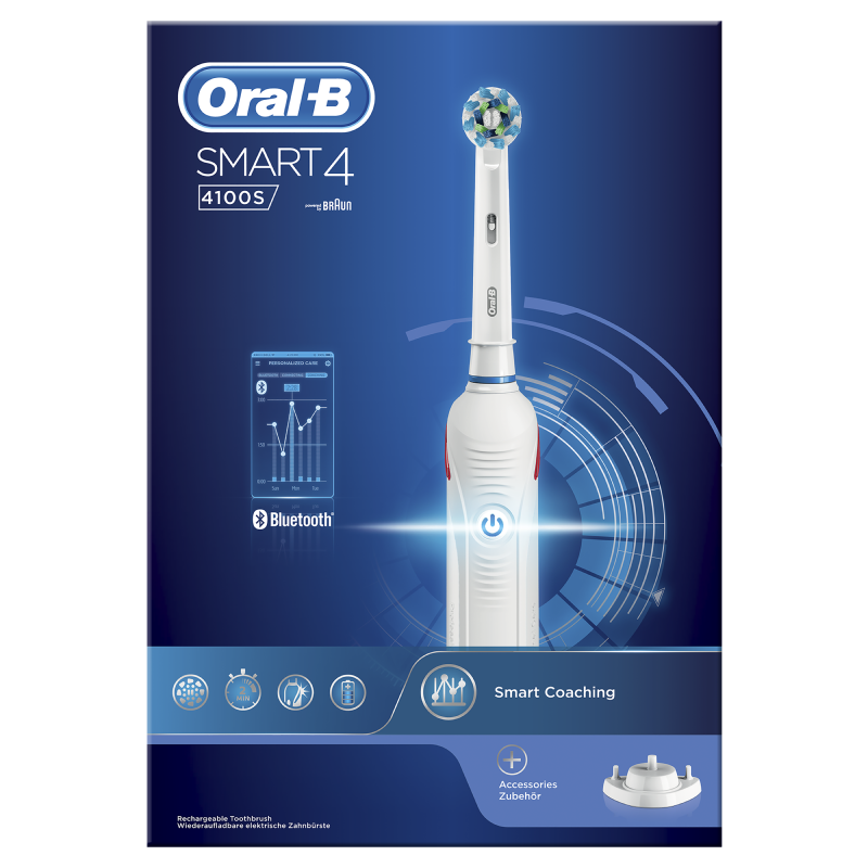 Oral-B Spazzolino Elettrico Ricaricabile Smart 4. 4100S Bianco