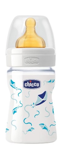 Chicco Biberon Well Being Vetro Caucciu Boy 150 ml