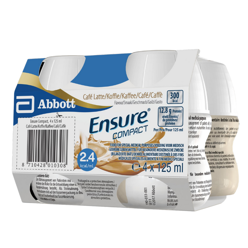 Ensure Compact Alimento a Fini Medici Speciali Ipercalorico e Proteico Caffè 4x125ml