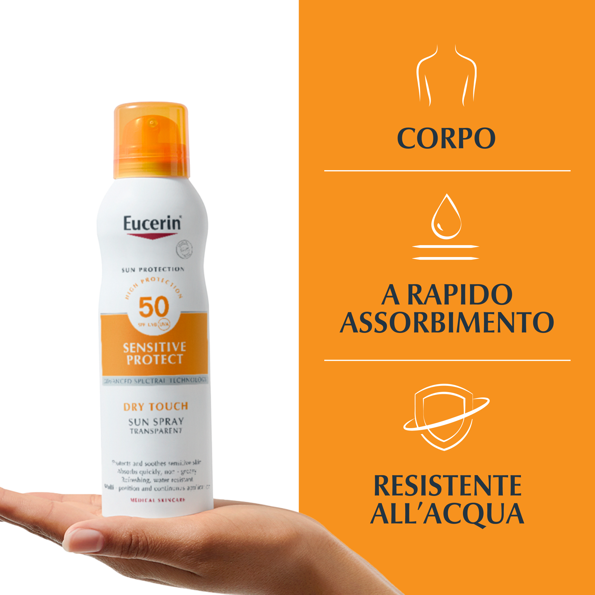 Eucerin Sun Spray Solare Corpo Tocco Secco SPF50 200mL
