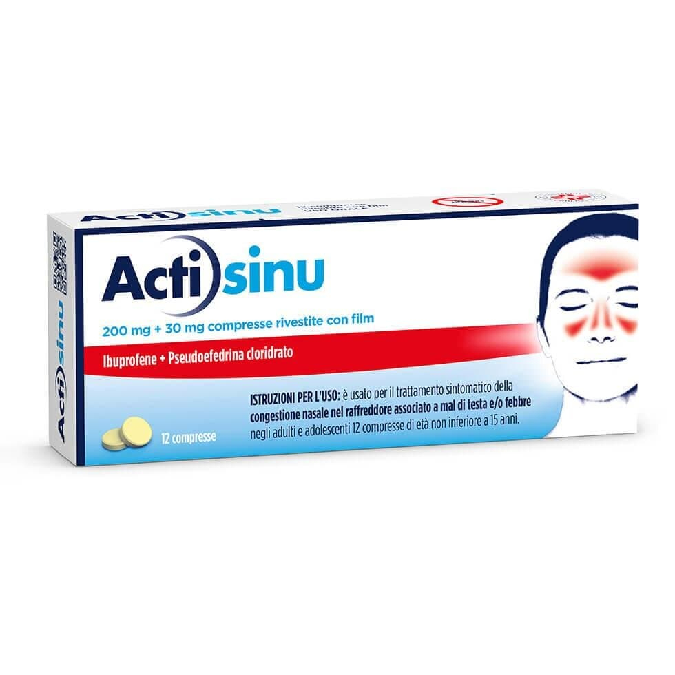 ActiSinu 12 Compresse Sinusite Raffreddore e Mal di testa