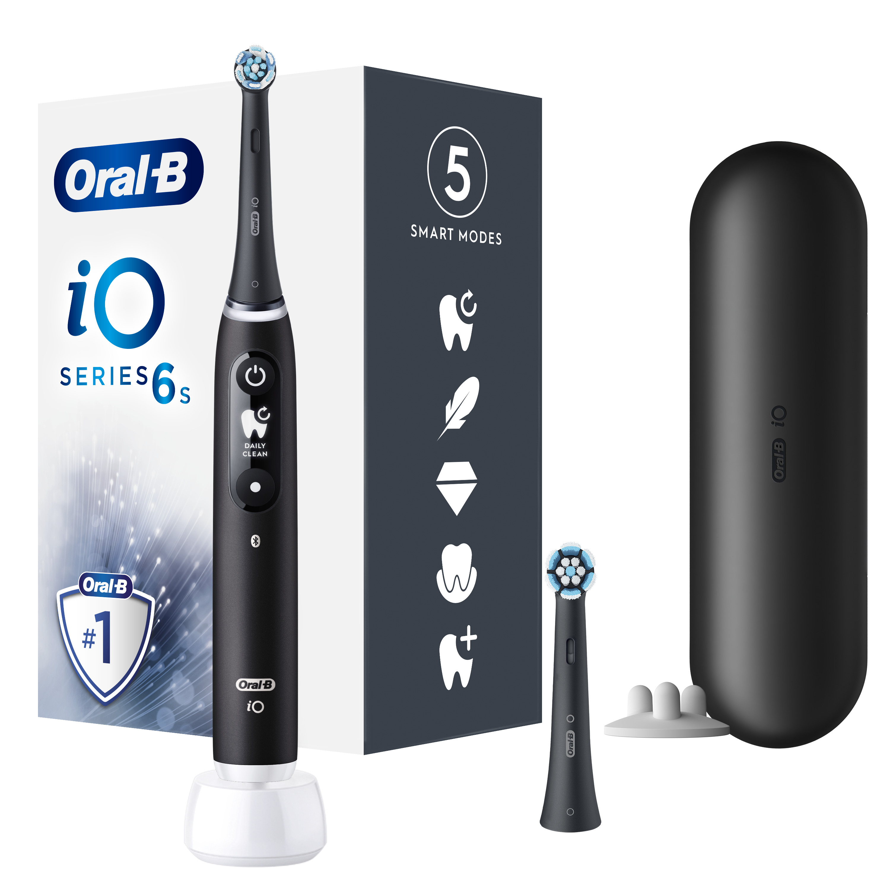 Oral-B iO6 Spazzolino Elettrico Ricaricabile Nero Con Custodia Da Viaggio