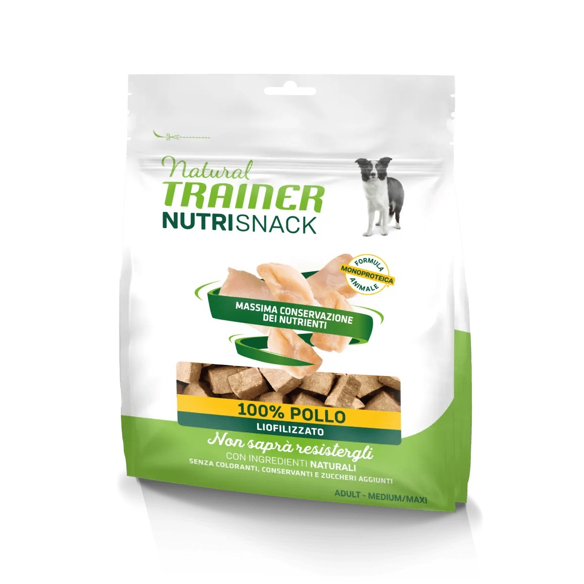 TRAINER NATURAL CANE NUTRISNACK MEDIUM/MAXI ADULT 100% POLLO 50GR (bustina)